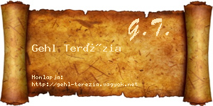 Gehl Terézia névjegykártya